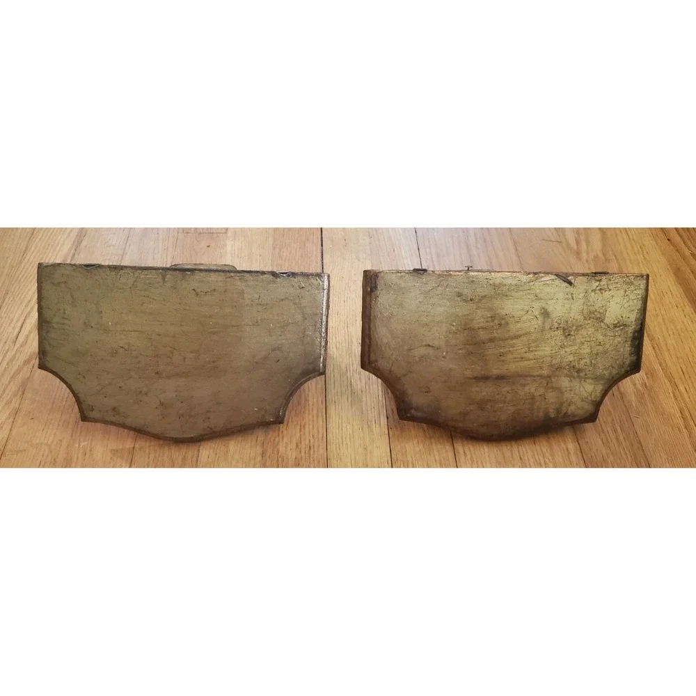 Vtg Pair Gilt Carved Wood Scallop Shell Wall Shelves Corbels Hollywood Regency